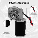 DYNAMI 45W 24V DC Gear Motor,160 RPM High Torque Electric Motor with Gear Reduction,Forward and Reverse Rotation, Easy Speed Regulation for DIY and Industrial Projects