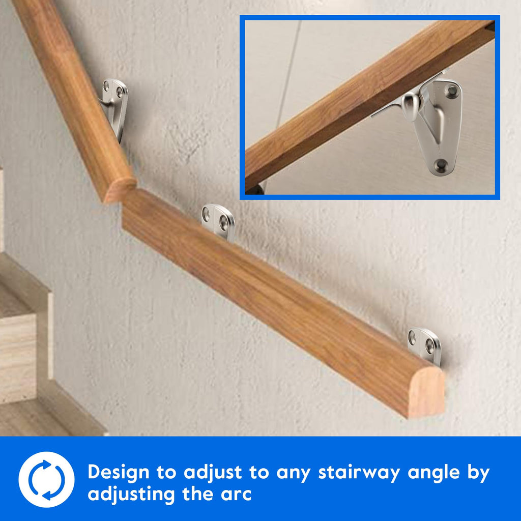 Handrail Bracket for Stairs, Satin Nickel, 6 Pack