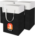 Laundry Basket 3-Pack, Laundry Hamper, 75L-Black | Clothes Laundry Hamper, Collapsible Laundry Basket, Freestanding