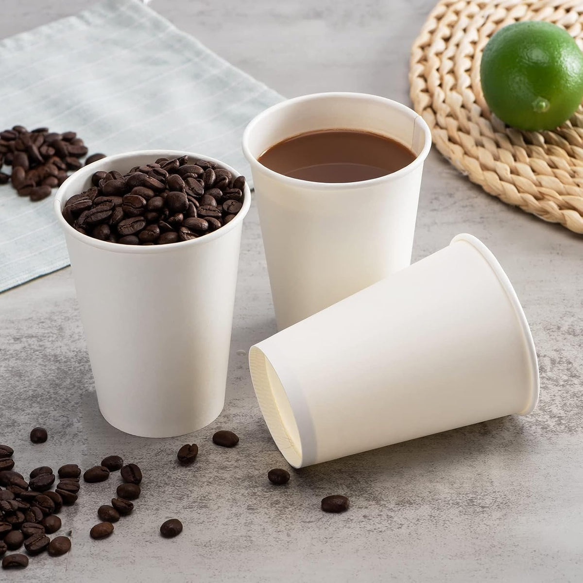 Paper Coffee Cups 12 oz 300 pack, Ideal for Coffee, Hot Drinks