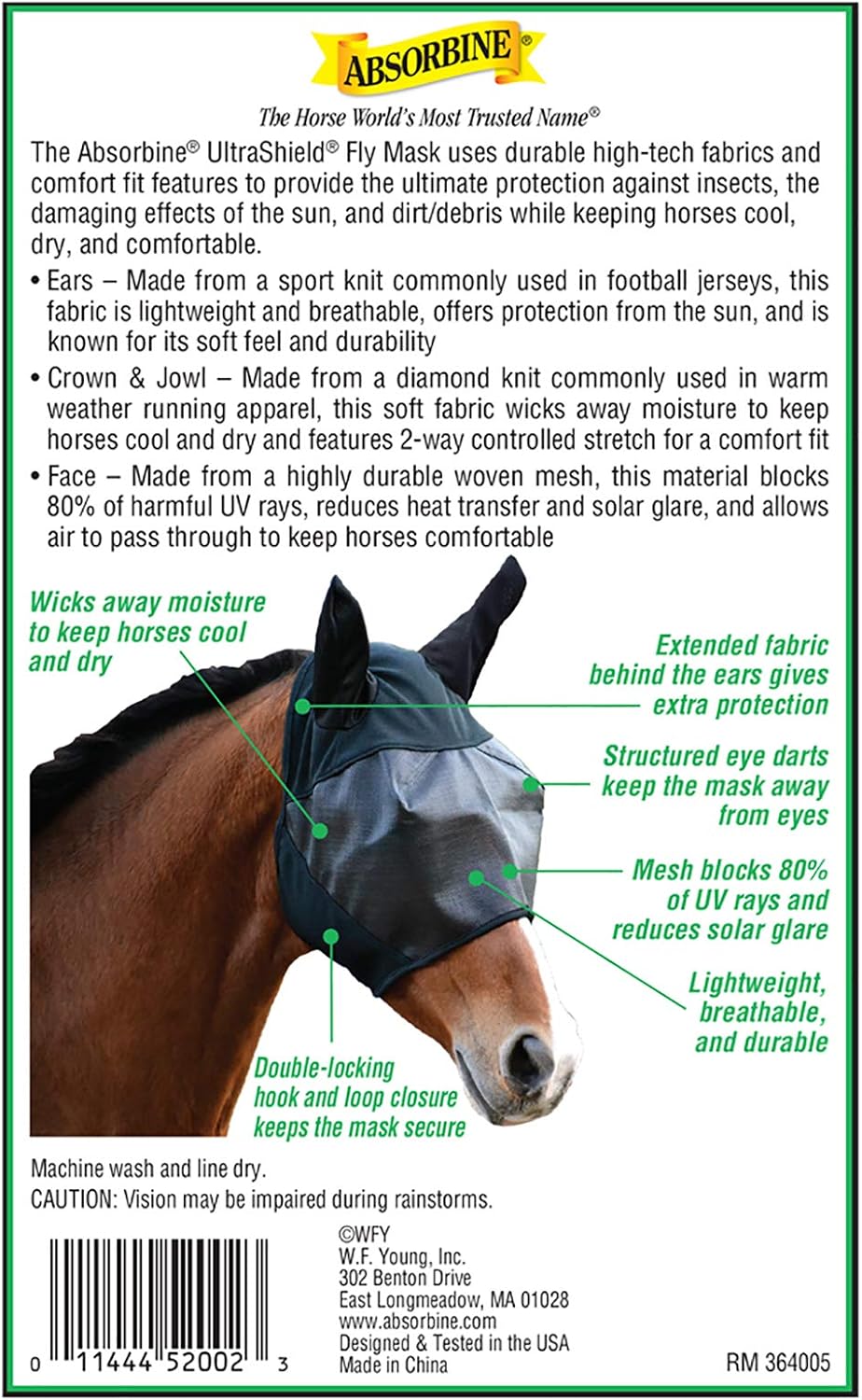 UltraShield Fly Mask, Horse Size with Ears