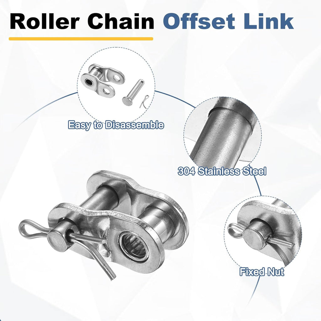 PATIKIL 5Pcs #35 Roller Chain Offset Link Half Links for 06C Chain