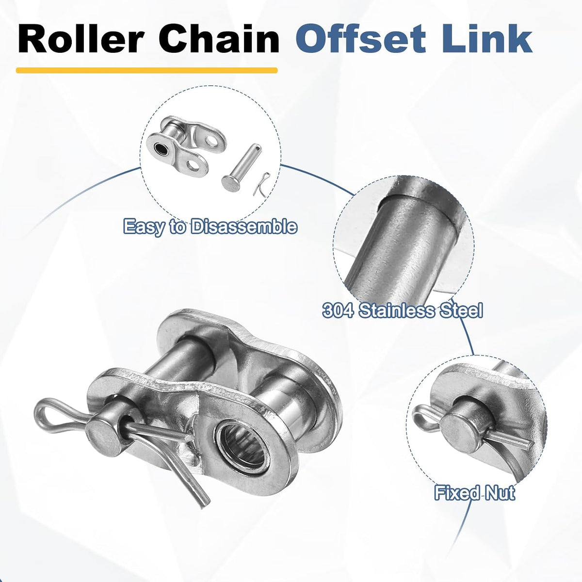 PATIKIL 5Pcs #35 Roller Chain Offset Link Half Links for 06C Chain