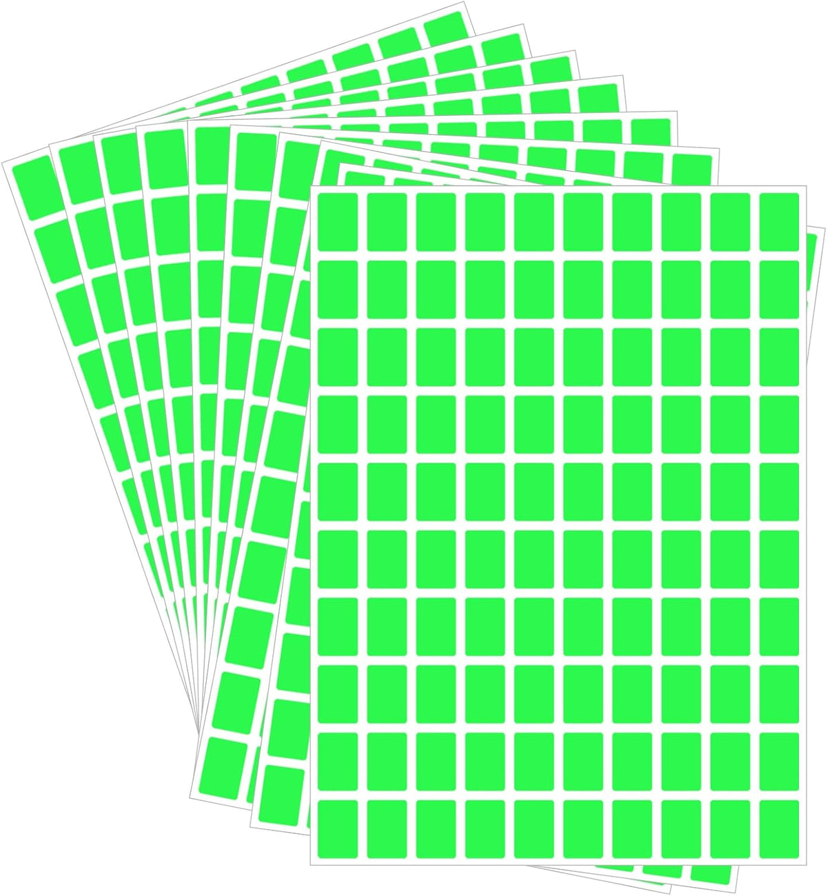 Color Coding Labels,3000 PCS 1/2" x 3/4" Fluorescent Green Rectangular Label