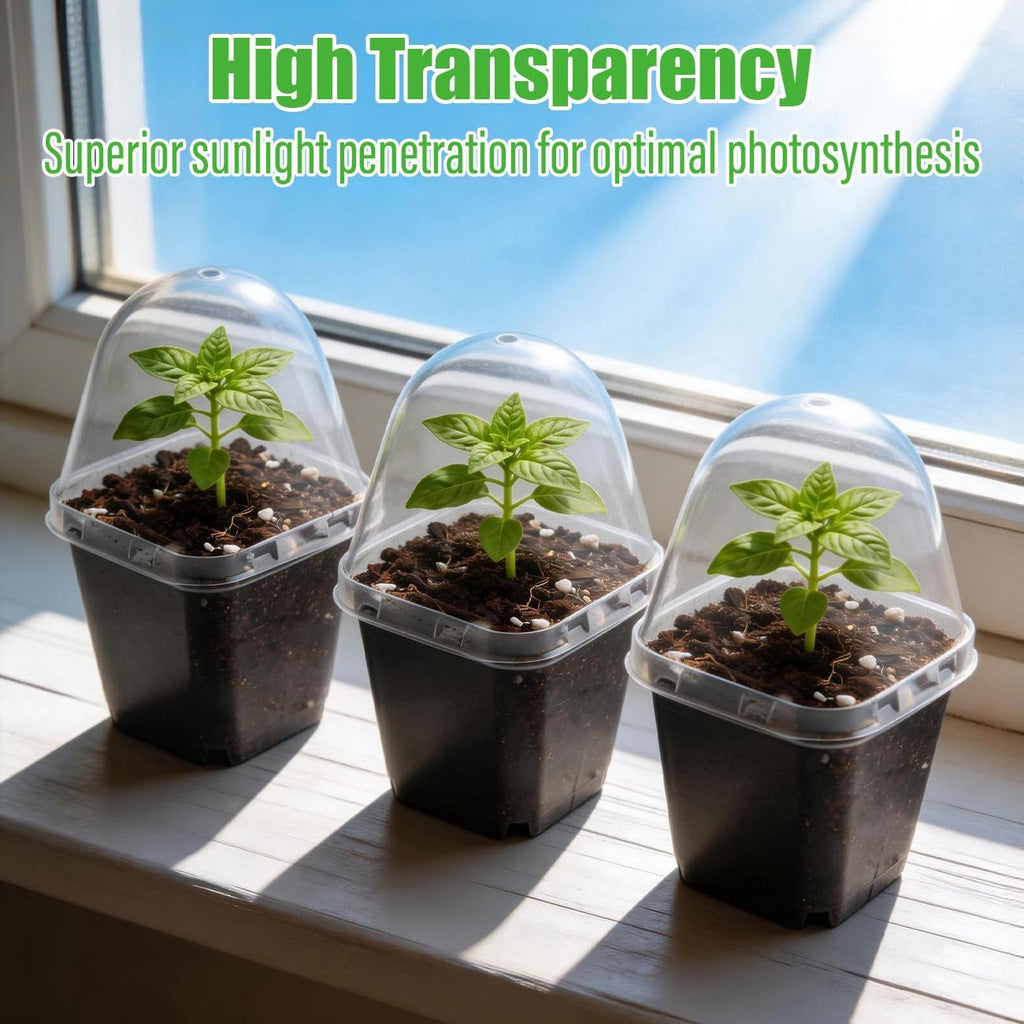 120 Pack Clear Humidity Domes, Transparent Seedling Domes Compatible with 2.7 Inch Square Nursery Pots for Seedlings