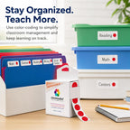 Sticker Dots, 3/4 Inch Round Red Labels - 1000 Removable Stickers per Dispenser Box, Ideal for Arts & Crafts - Color