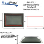 RV Skylight Outer Dome | 14" x 22" Universal Outer Skylight (Clear)