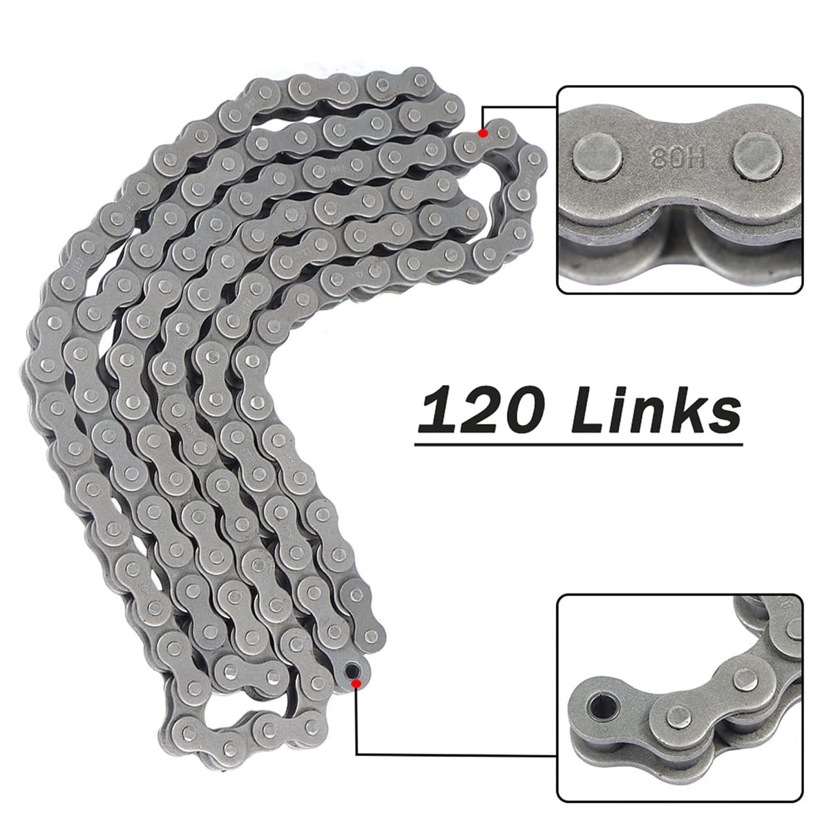 kimllier 80H Roller Chain 10 Feet with 1 Connecting Links