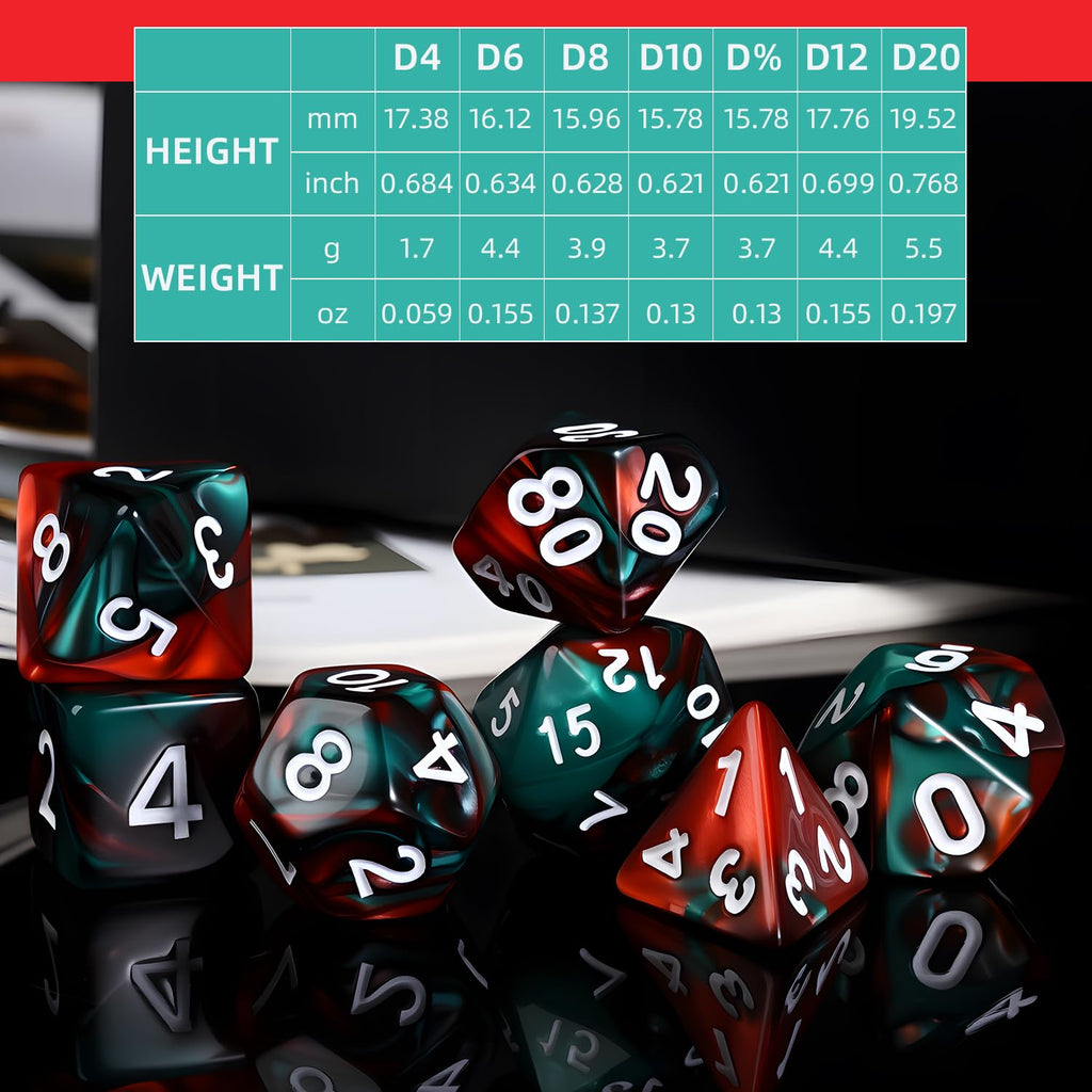 35-Set RPG Polyhedral Dice with Storage Pouch
