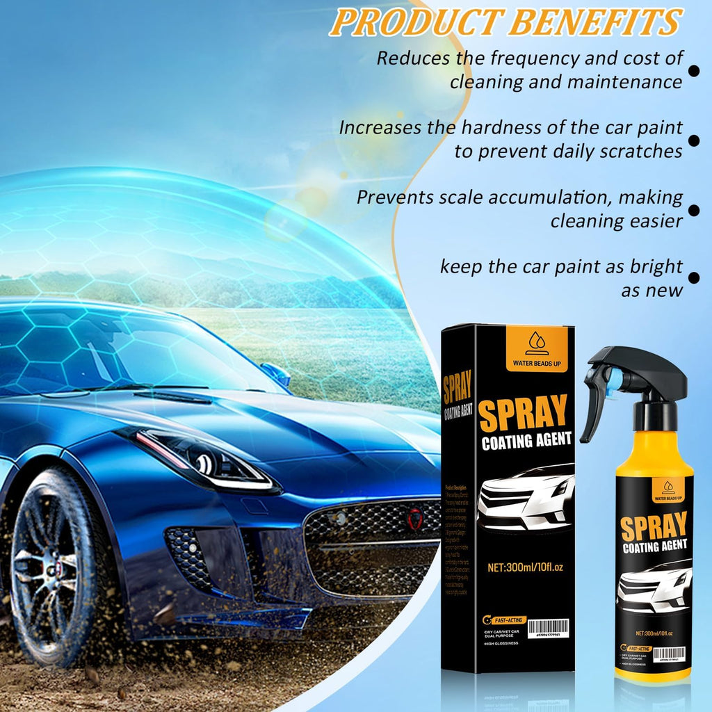 Car Coating Spray Kit, Nano Hydrophobic Ceramic Coating, Easy-to-Spray Auto Paint Protection, Includes Microfiber
