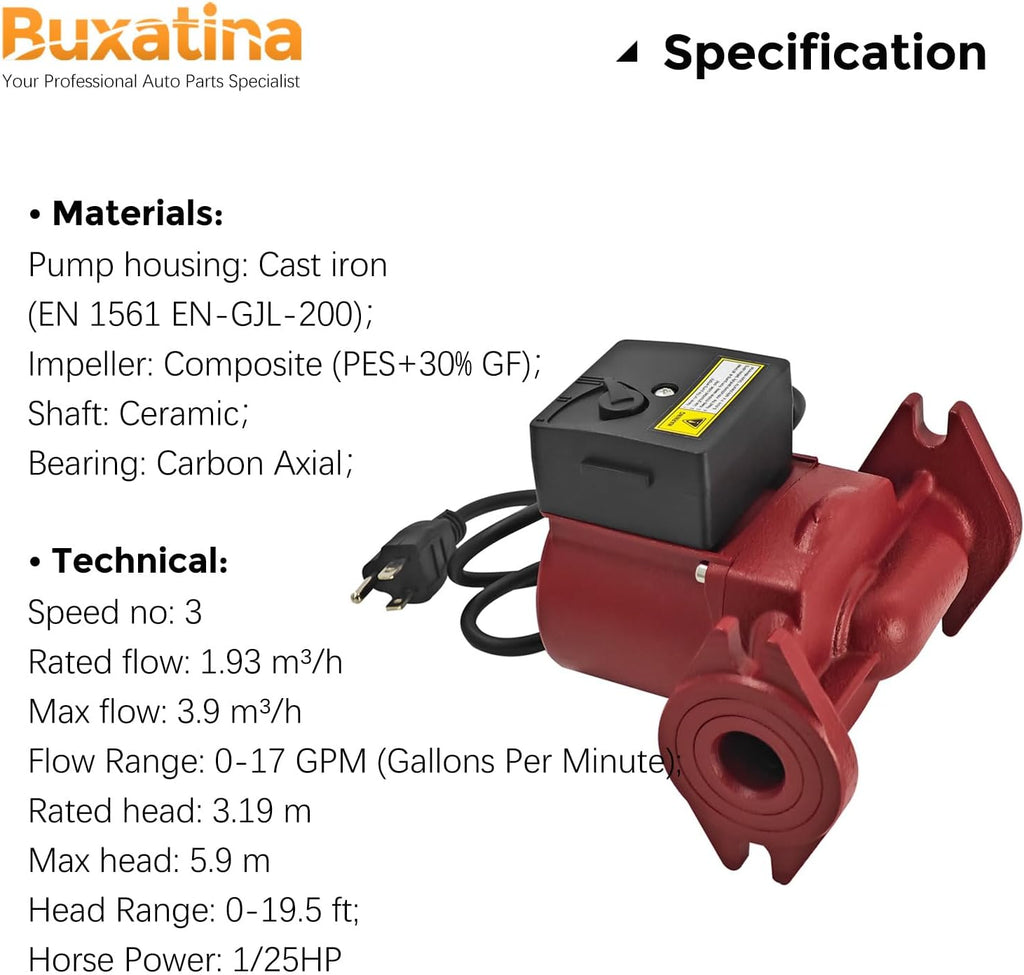 59896341 115V Three-Speed Circulator Pump Fits for Grundfos UPS15-58FC