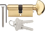 Rockwell Security 90 Degree Solid Brass Euro Profile Cylinder Lock in Polished Brass Finish Fits 1-3/4 Inch Thick Doors