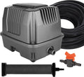 Koi Pond Aerator Pond Air Pump with Self-Sinking Airline Rubber Air Diffuser, Air Flow Control Pond Deicer All-in-One