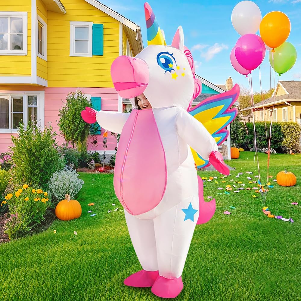 Unicorn Costume, Inflatable Unicorn Costume Adult, Blow Up Costumes for Adults, Funny Halloween Costumes Unicorn Suit