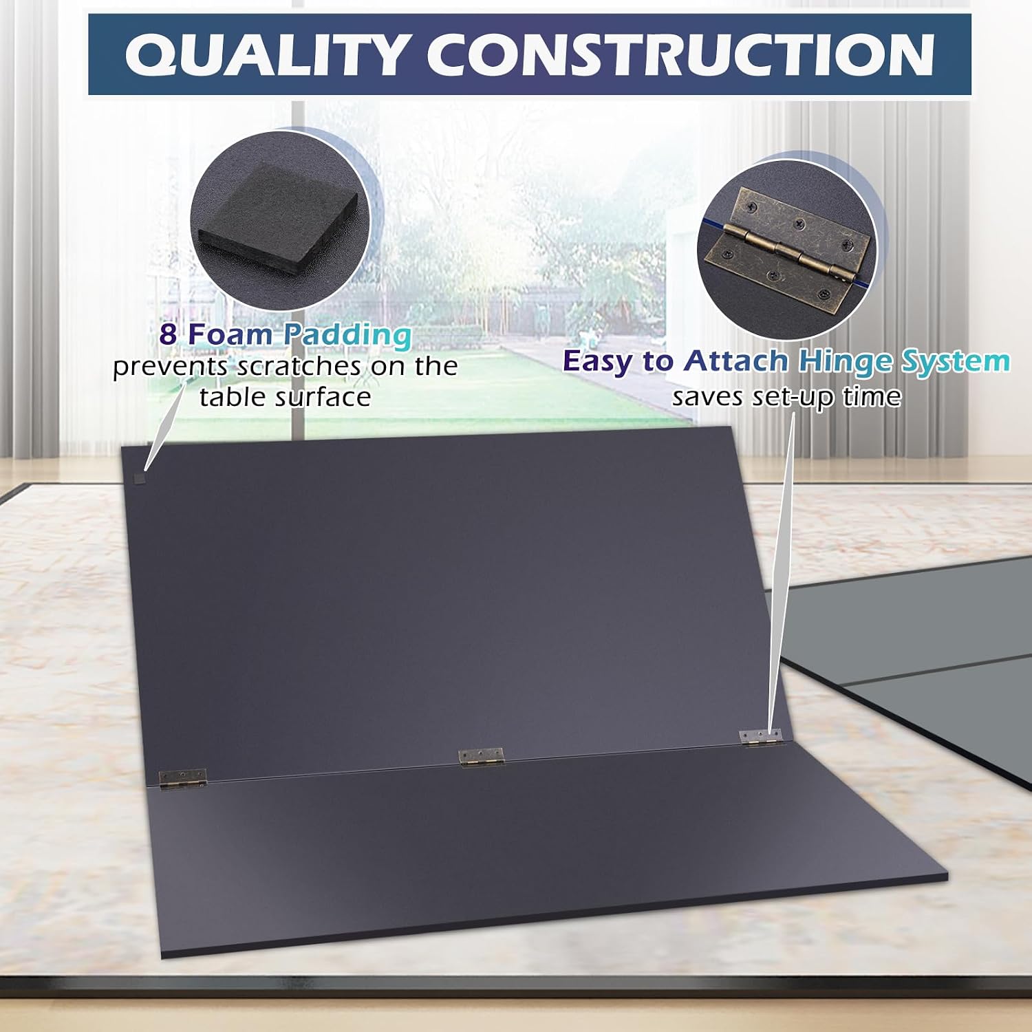 Ping Pong Table Top, Foldable Table Tennis Table Topper for Pool Table, Indoor Outdoor Table Tennis Conversion Top