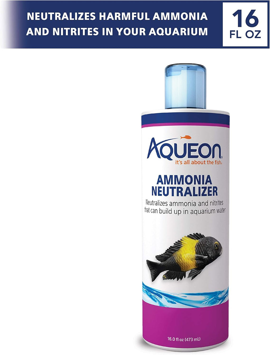 Ammonia Neutralizers, Aquarium Water Conditioner, 16 Fl Oz | Fish tank water conditioner for freshwater and