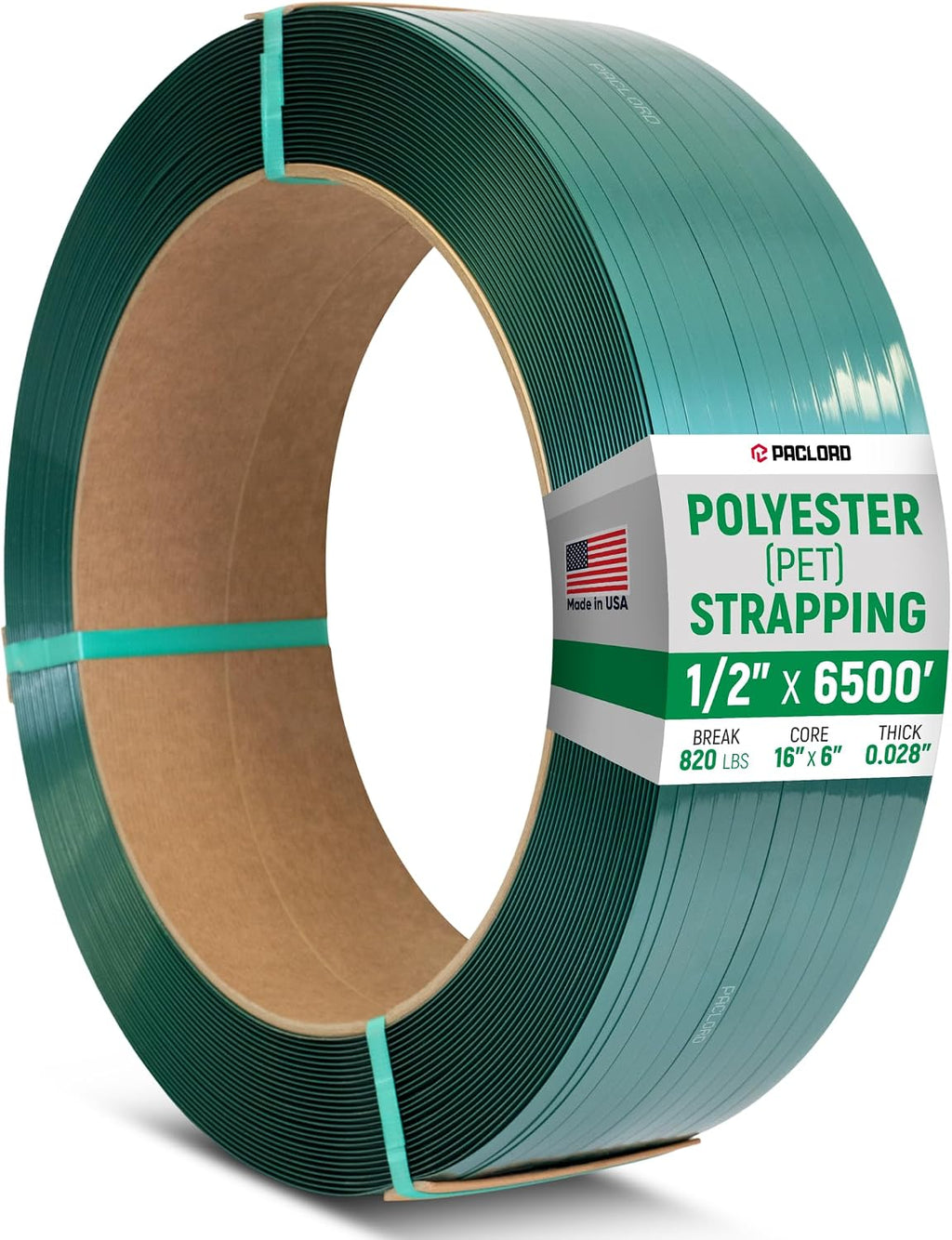 1/2" x 6500' Industrial-Grade Polyester (PET) Strapping Coil
