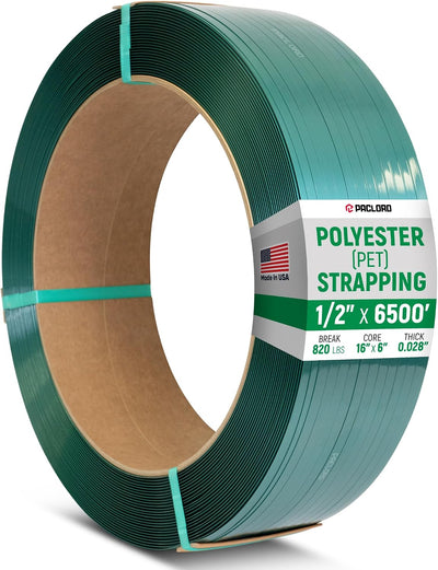 1/2" x 6500' Industrial-Grade Polyester (PET) Strapping Coil
