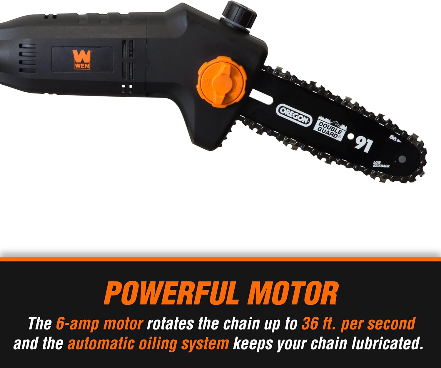 4019 6-Amp 8-Inch Electric Telescoping Pole Saw, Corded electric - Black&orange
