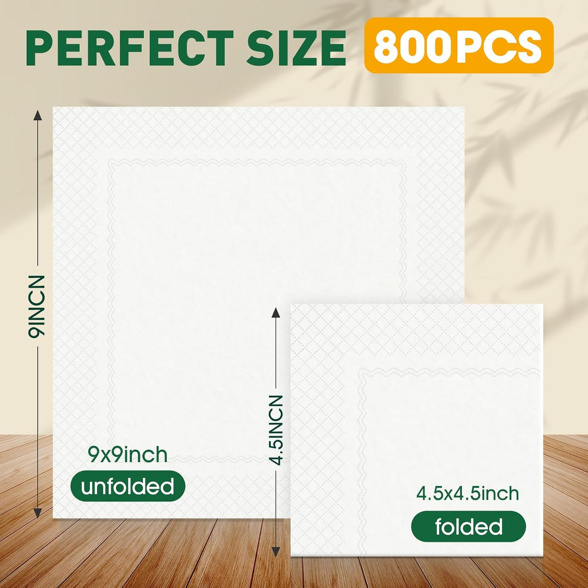 800 Count Disposable White Cocktail Beverage Napkins for Party Bar
