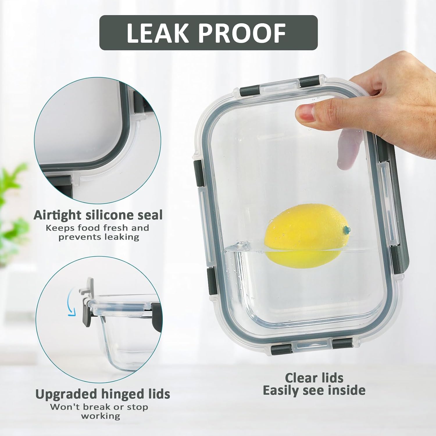 [8-Pack,30 oz] Glass Meal Prep Containers,Glass Food Storage Containers,Airtight lunch Containers with Lids