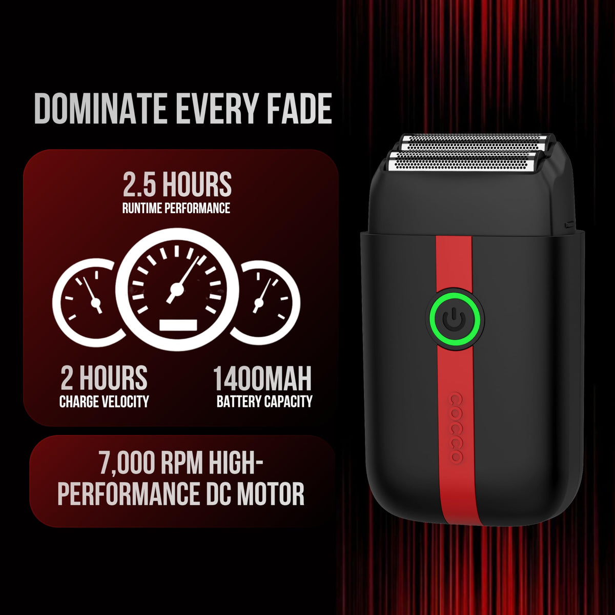 Veloce Lite Foil Shaver, Electric Razor for Face and Head
