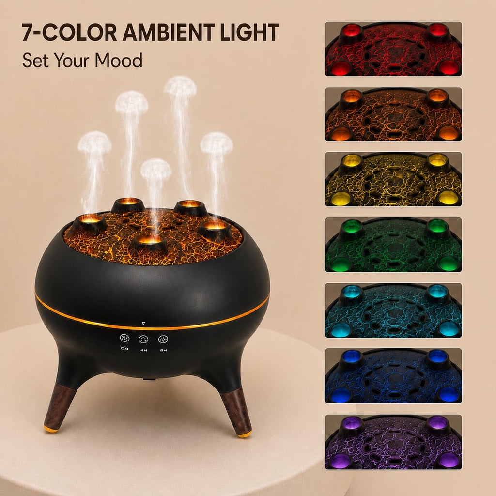 Essential Oil Diffuser 250ML Dancing Jellyfish Aromatherapy Diffuser Humidifier with 7 Colors LED Lights,Remote