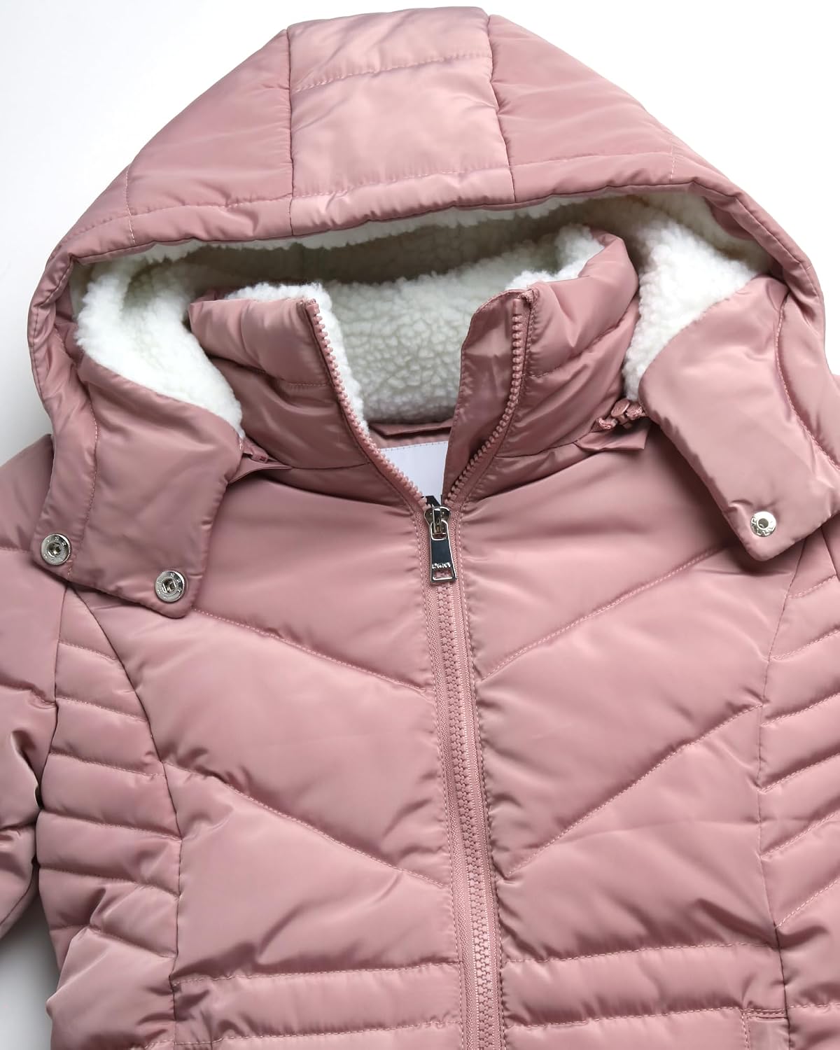 DKNY Girls Winter Jacket, Heavyweight Long Anorak Puffer,Sherpa Lined Coat | Insulated Plush Lined Warmth, Full