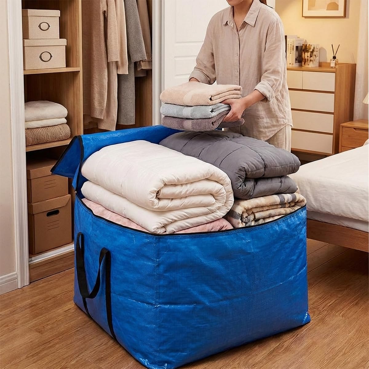 Extra Large Cube Moving Bags (Blue, 19"x19"x19")