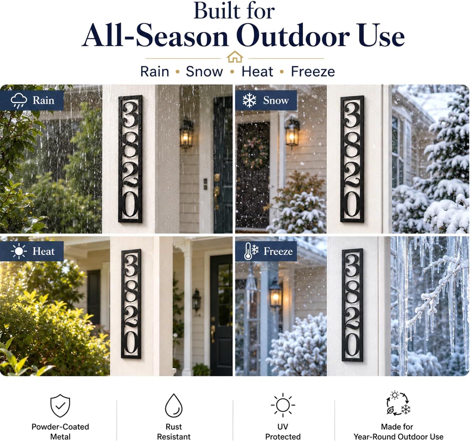 Custom Metal House Numbers for Outside Modern, Personalized Vertical Address Numbers for House, Large Address Plaques