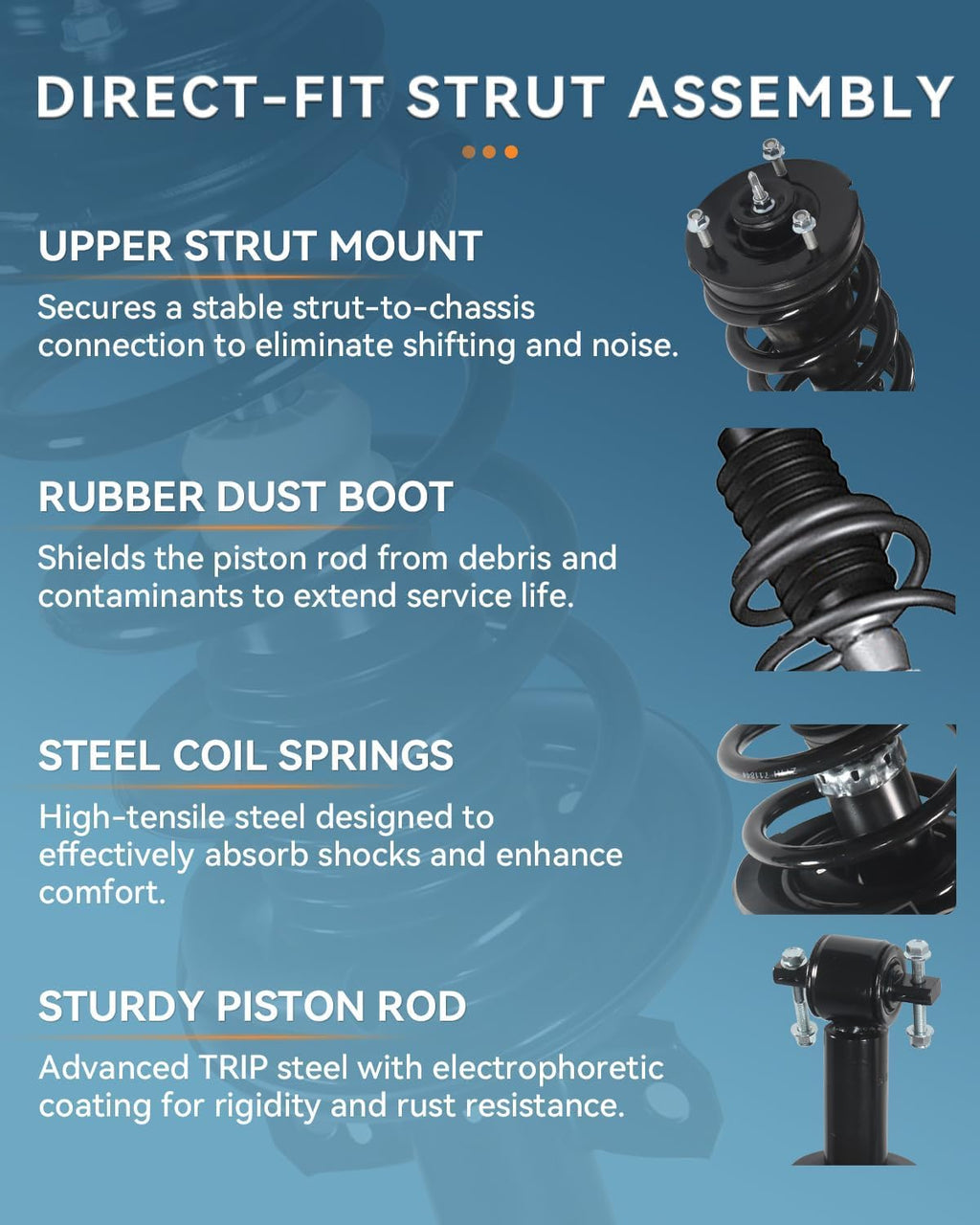6Pc Struts & Shocks Fit for Chevy Silverado 1500 2014-2018 4WD