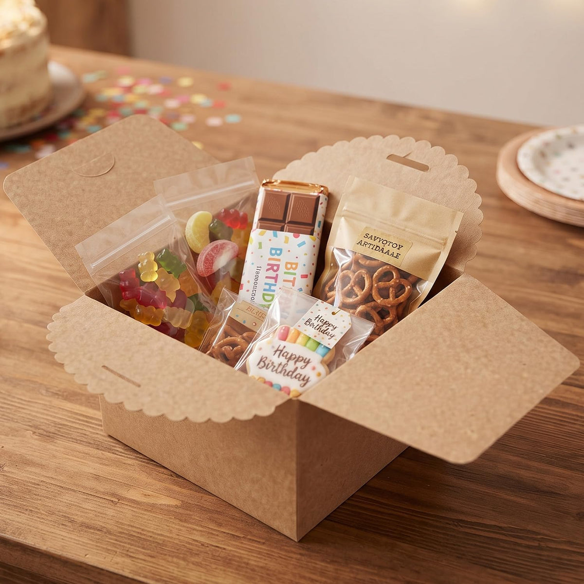 Small Kraft Gift Boxes with Ribbon, 10 Pack Gift Boxes for Presents