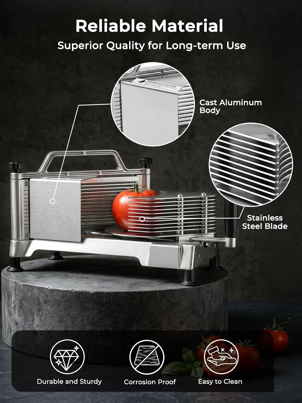 Commercial Tomato Slicer Manual Stainless Steel Food Slicer