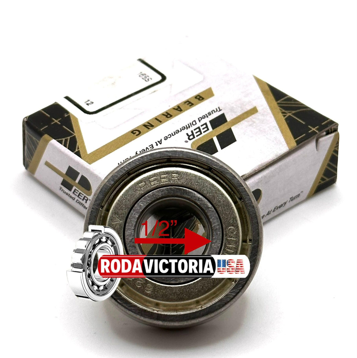 Peer 6201-8 ZZ DV2 DEEP Groove Ball Bearing Special BORE ½” 12,7x32x10 mm