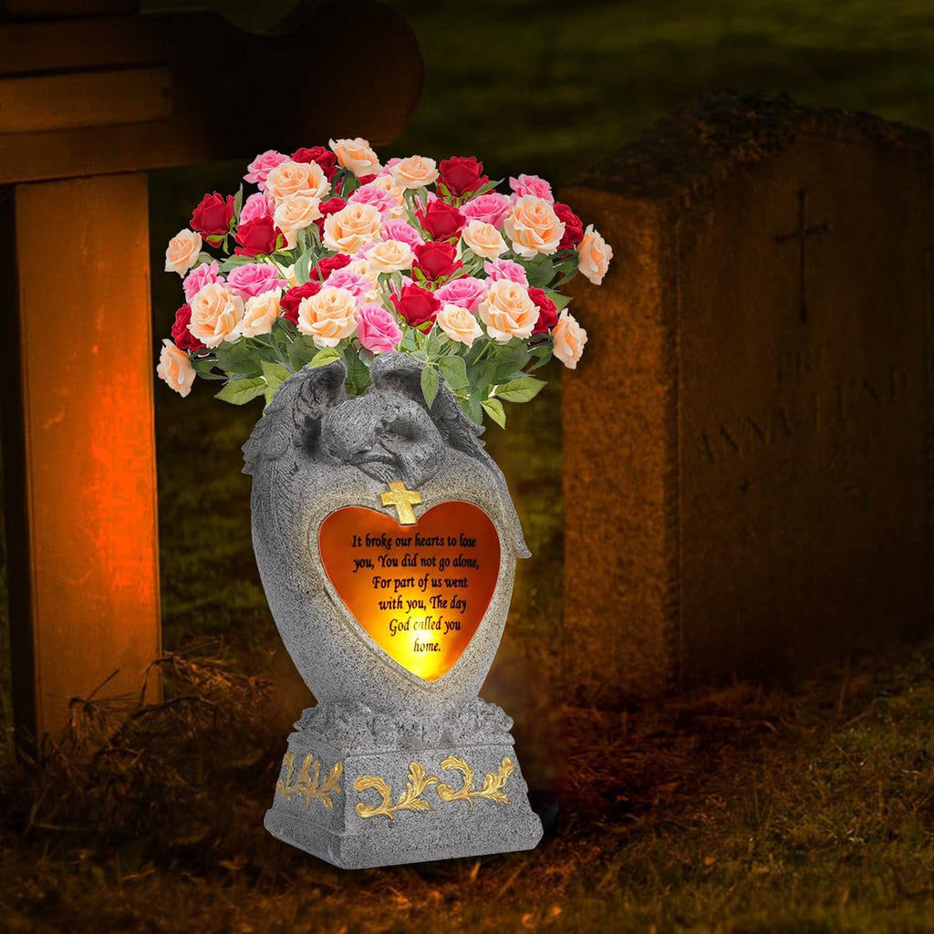 Cemetery Decorations for Grave,Cemetery vases for Grave,Decoration for Graves, Garden Angel,Cemetery vase with