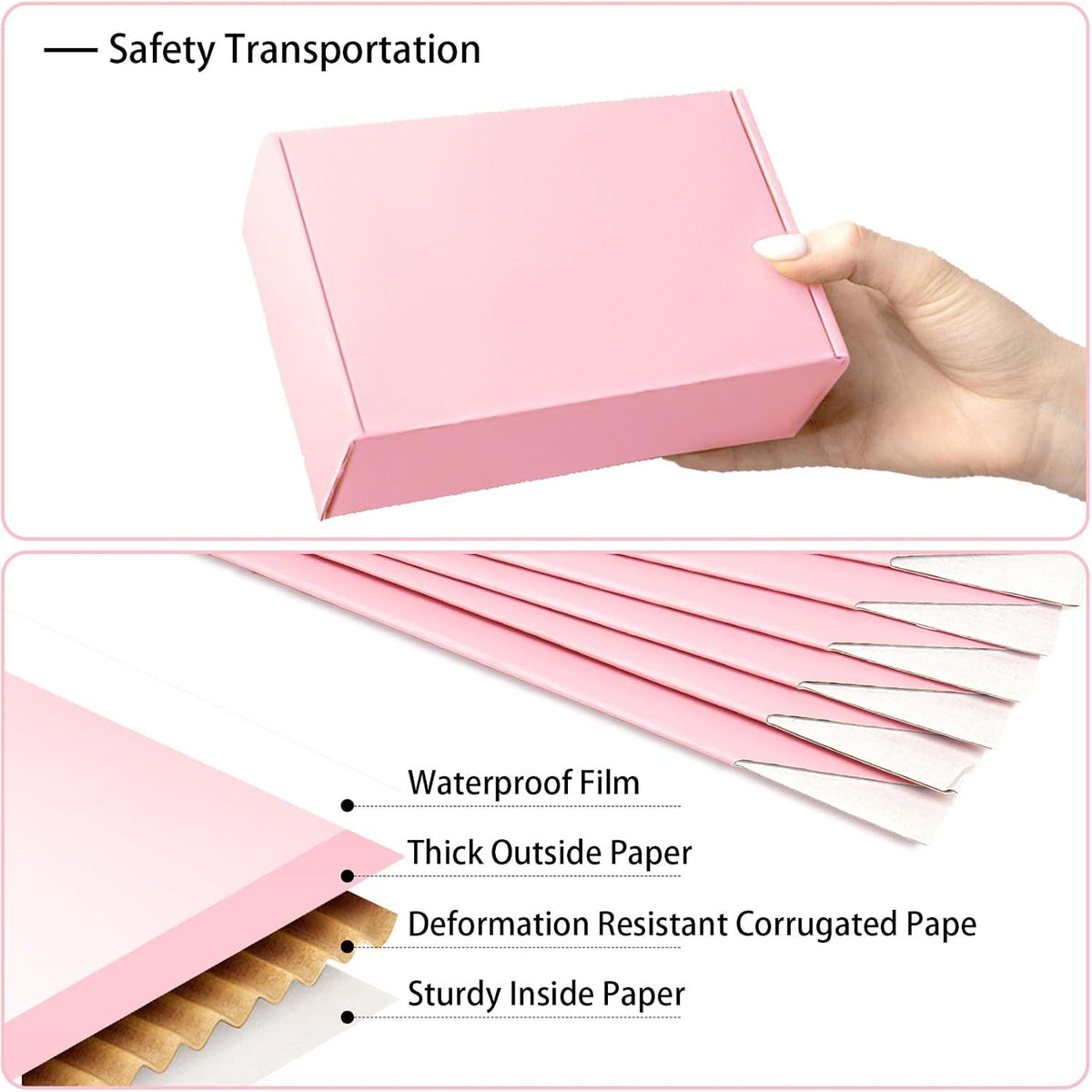 6x4x2 Pink Shipping Boxes Small, 45 Pack Corrugated Cardboard Mailer Boxes for Packaging Small Business Mailing Gift
