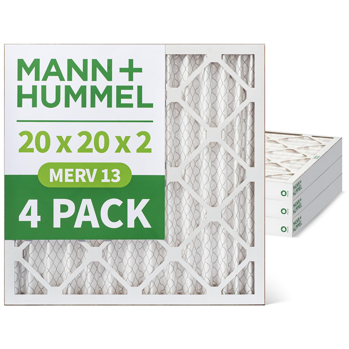 20x20x2 MERV 13 Pleated 2" AC Furnace Air Filter. 4 Pack