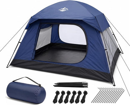 4 Person Tents for Camping Waterproof, Windproof Dome Tent with Rainfly, Easy Setup Portable Tent for Outdoor Camping
