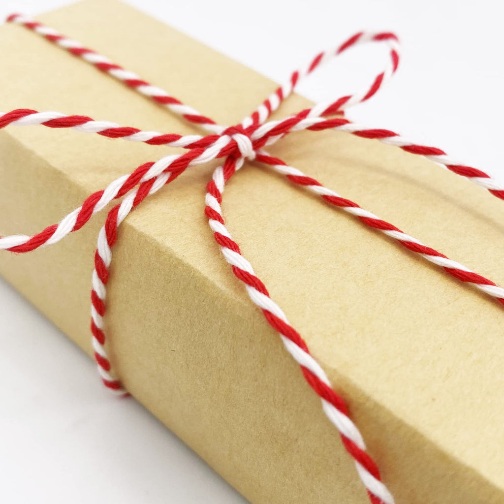 Bakers Twine String Red and White Cotton Twine 656 Feet Christmas Twine for Gift Wrapping DIY Crafts Home Decoration