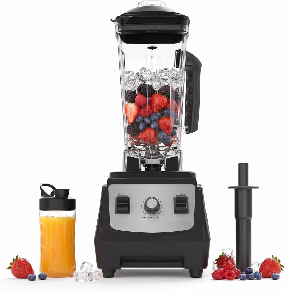 26000 RPM Commercial Blender 68Oz, 9-Speed Knob w/Pulse