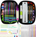Crochet Hooks Set,Crochet Needles for Yarn,102 Pcs Crochet Accessories with Storage Case,Ergonomic Knitting Blunt