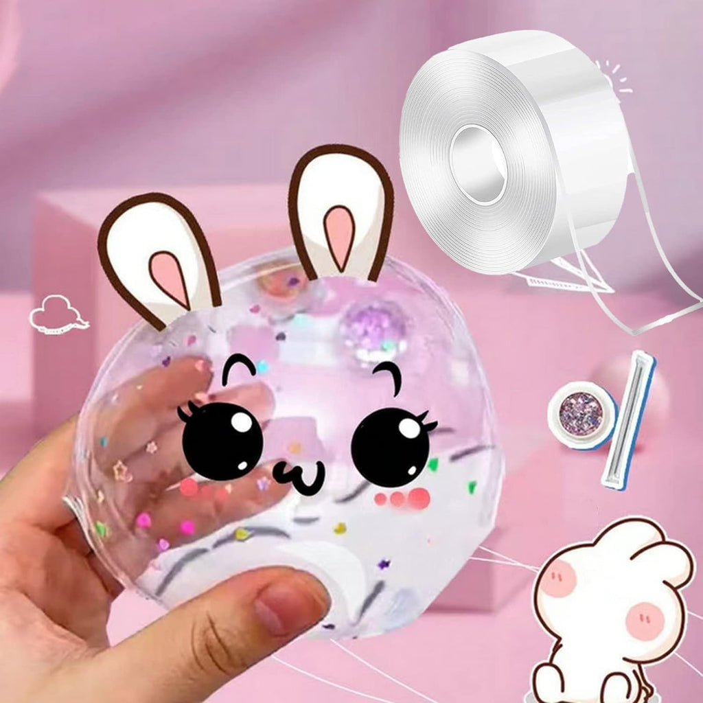 White Creative Nano Tape Bubbles, DIY Multiple Play Methods Intellectual Development Nano Tape Kneading Toys, Double