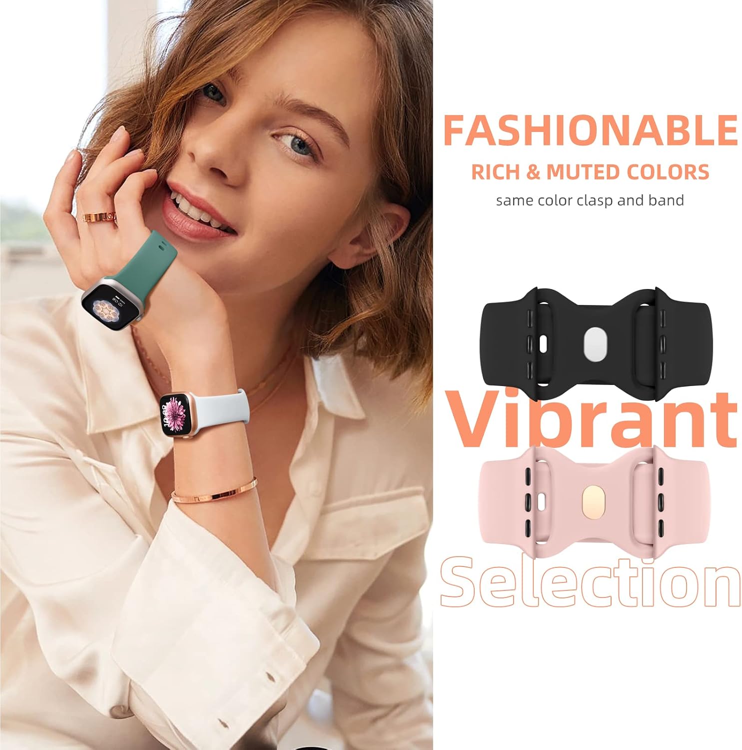 Compatible with Apple Watch Band 38mm 40mm 41mm 42mm 44mm 45mm 46mm 49mm Women Men, 6 Pack Silicone Sport Strap