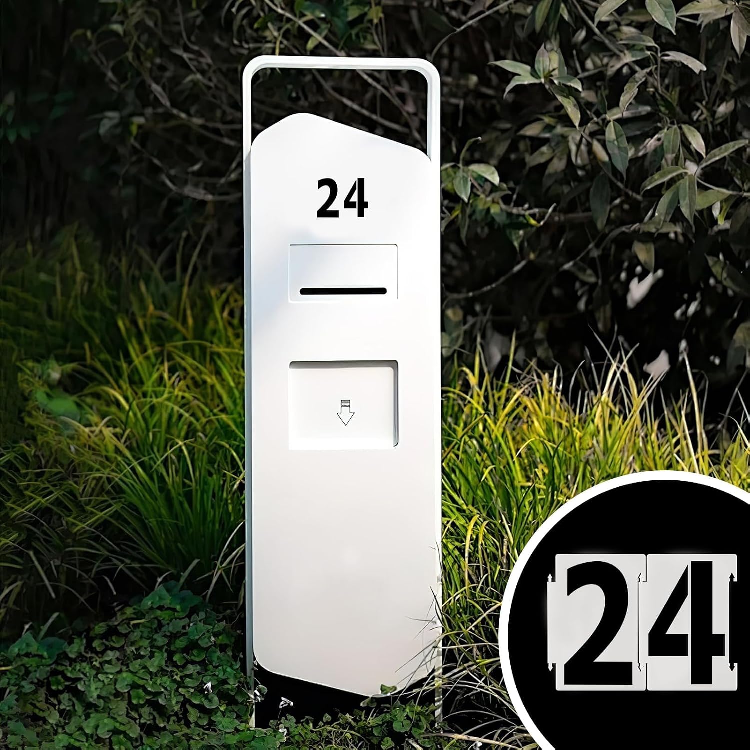 4 Inch Curb Number Stencils, 20Pcs 0-9 Address Curb Stencil Kit | Reusable, Plastic Numbers, Interlocking Stencils