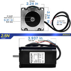 RICHCNC Nema 23 High Torque CNC Stepper Motor 353oz.in/2.5Nm Bipolar 4.0A CNC Mill Lathe Router 57x57x100m