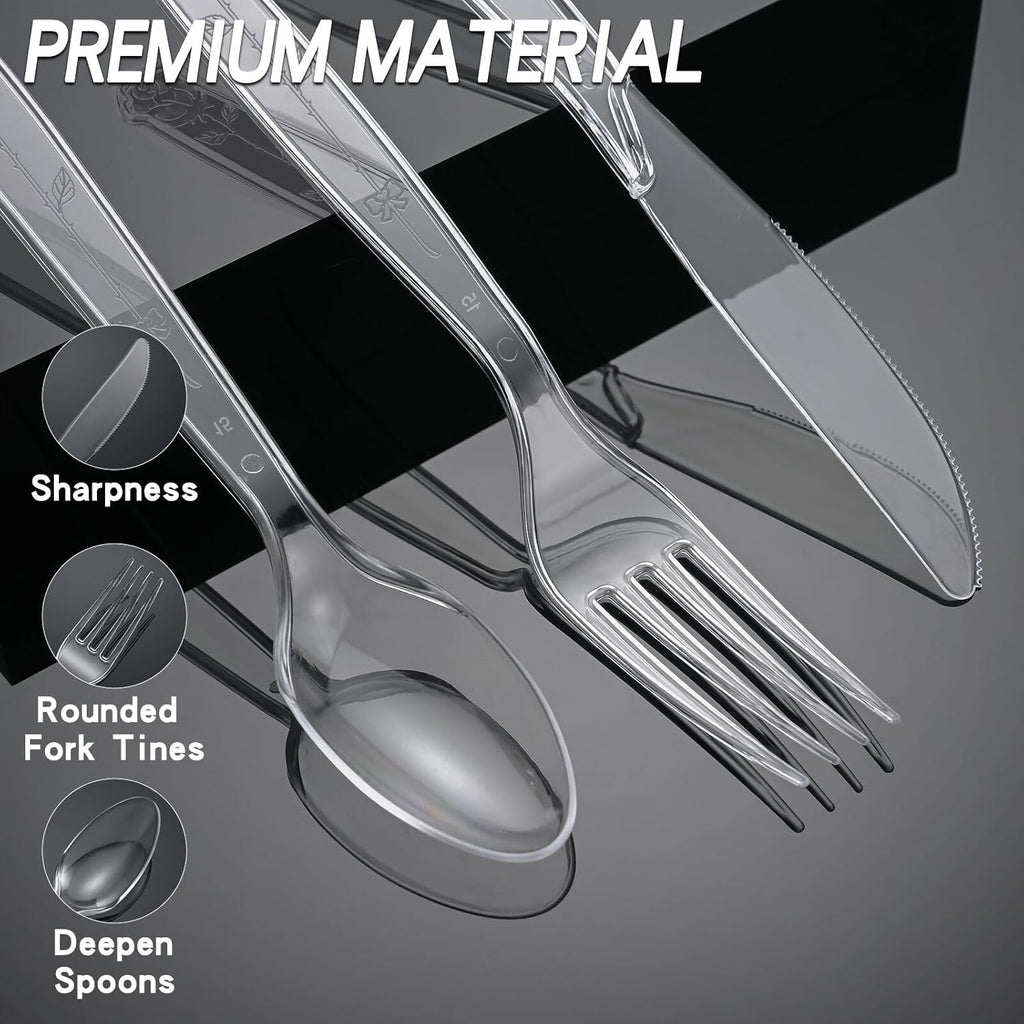 1000 Count Extra Heavy Duty Clear Plastic Forks