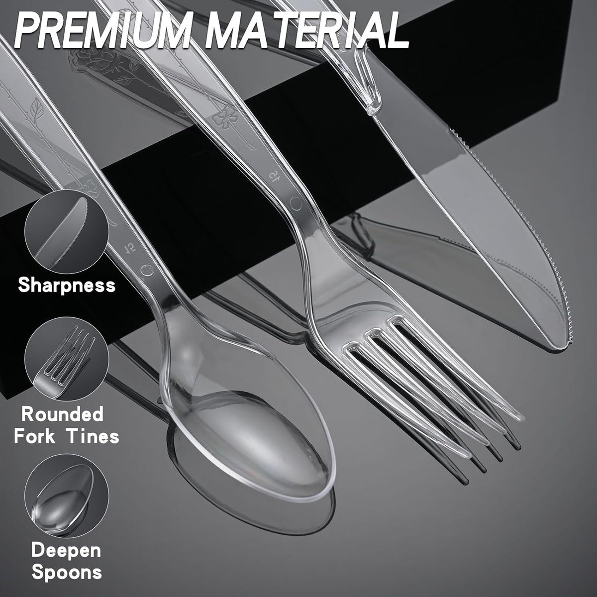 1000 Count Plastic Silverware Heavy Duty 500 Forks 500 Spoons