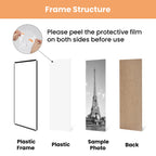 24x36 Poster Frame, Easy Slide-In Assembly, Black, 3 Pack