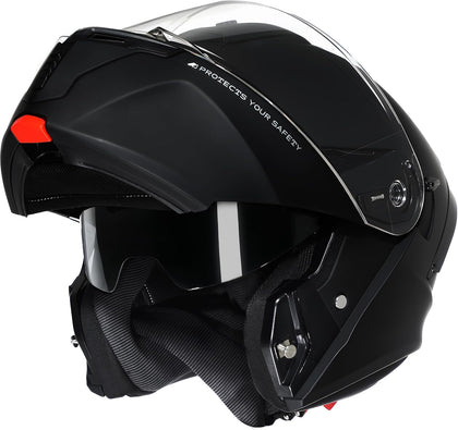 Modular Motorcycle Helmet DOT Approved, Flip Up Full Face for Adults | Intercom ready, eyewear friendly with 3 visors