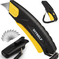 Self-Retracting Safety Box Cutter with Holster and 10 SK5 Blades